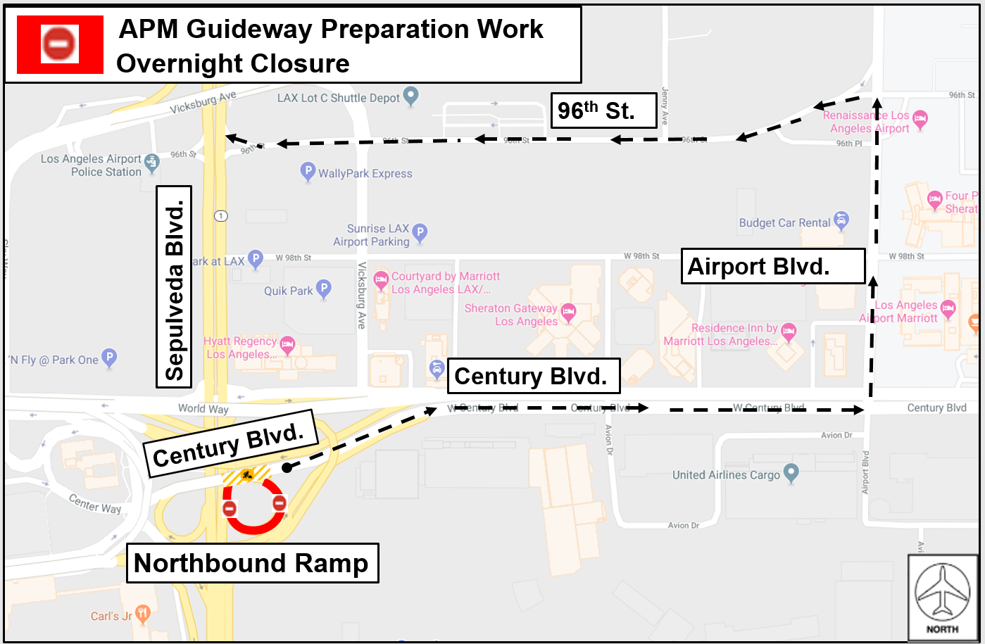 during northbound ramp closure