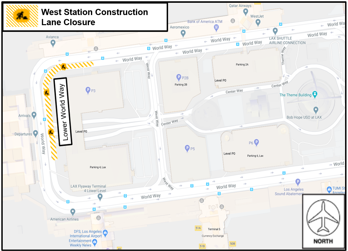 LANE CLOSURES Map