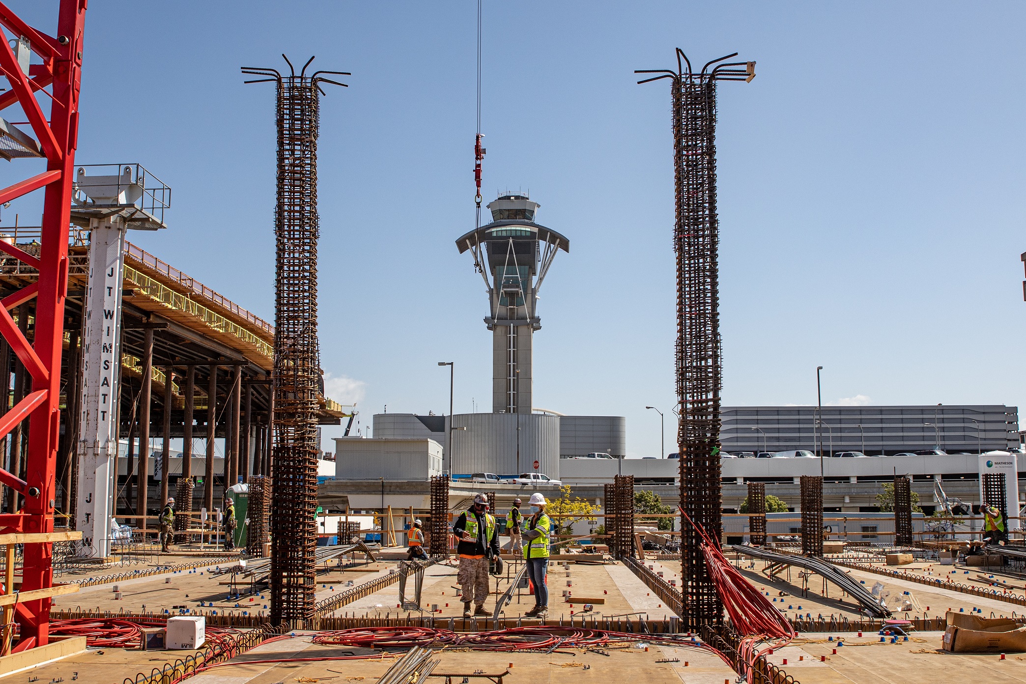 Crews prepare for concrete placement for the new parking structure located at the future West Central Terminal Area station.